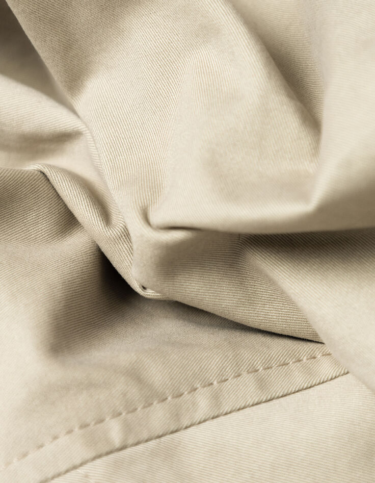 Beigefarbene Jacke in &Uuml;bergr&ouml;&szlig;e mit Samt-Details f&uuml;r Damen-9