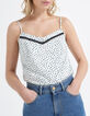 Top blanc cassé esprit lingerie imprimé pois I.Code-1