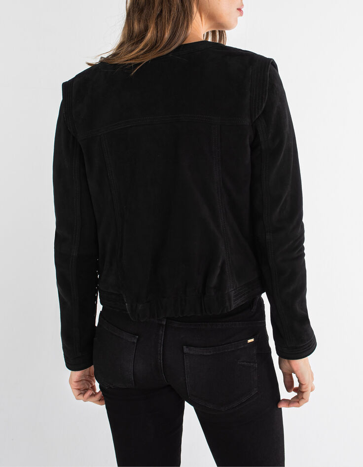 I.Code black suede jacket-3