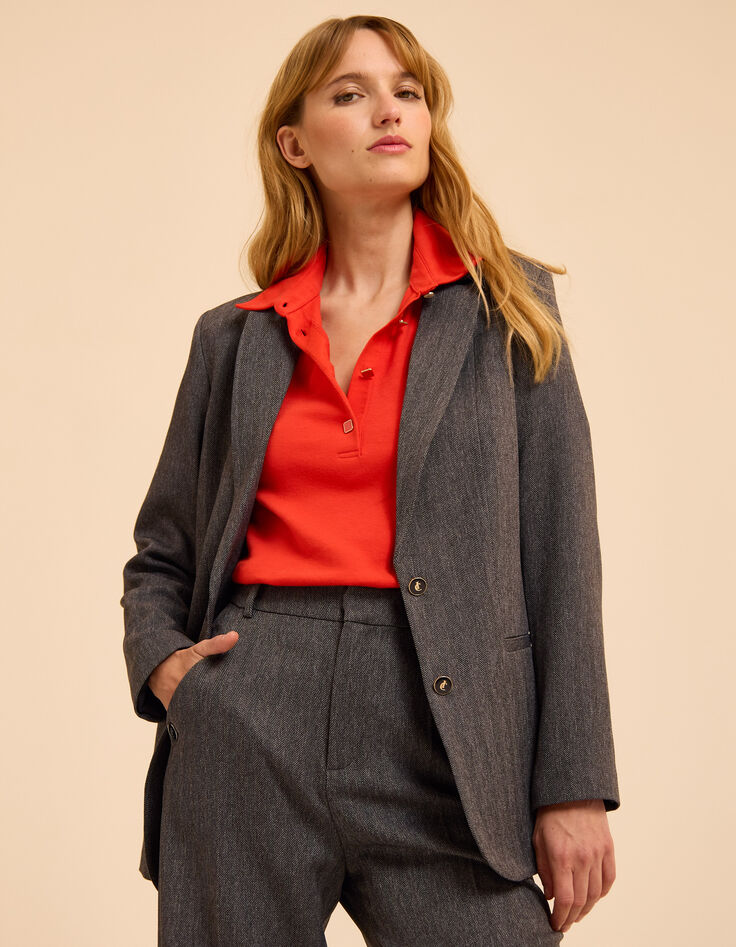 Veste de tailleur grise motif chevrons I.Code-1 Veste de tailleur grise motif chevrons I.Code-1