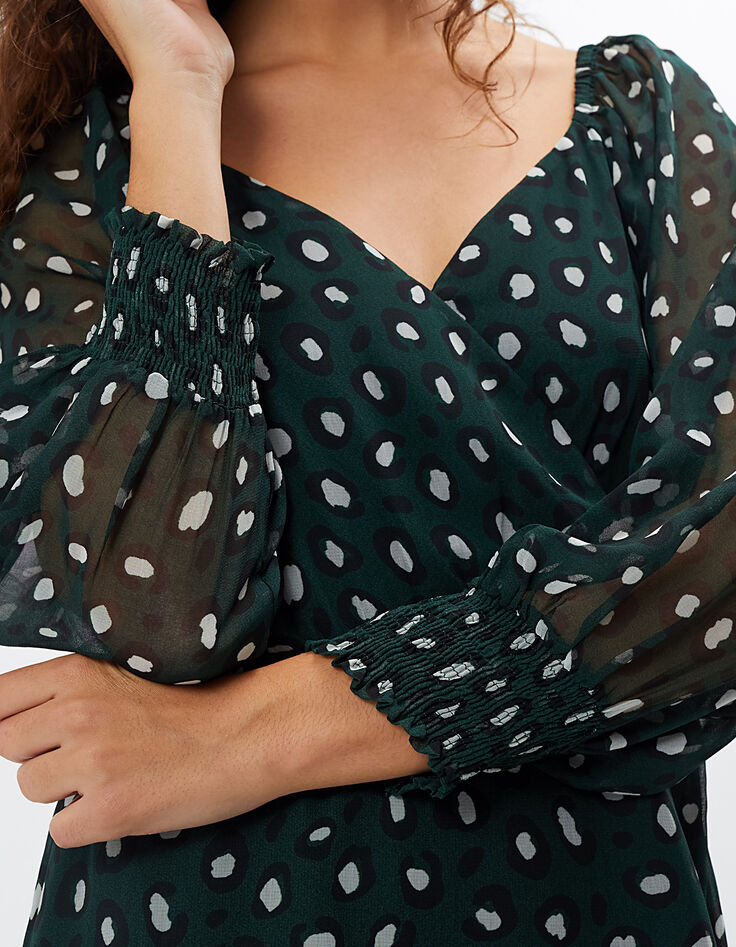 Robe vert pinegreen imprimé léopard I.Code-4