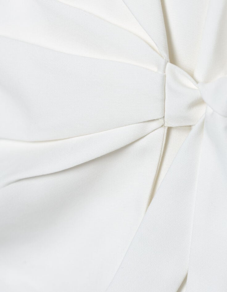 Women's white knotted-side suit jacket-10