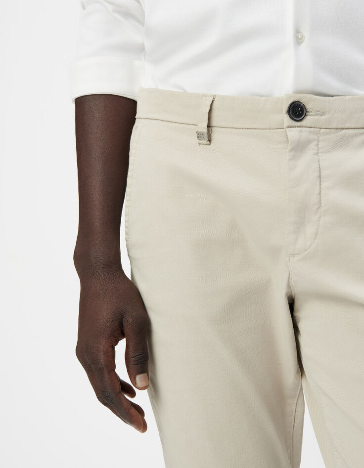 Kittfarbene SLIM-Herrenchinohose-3
