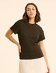 I.Code schwarz geblümtes Herz-T-Shirt-2