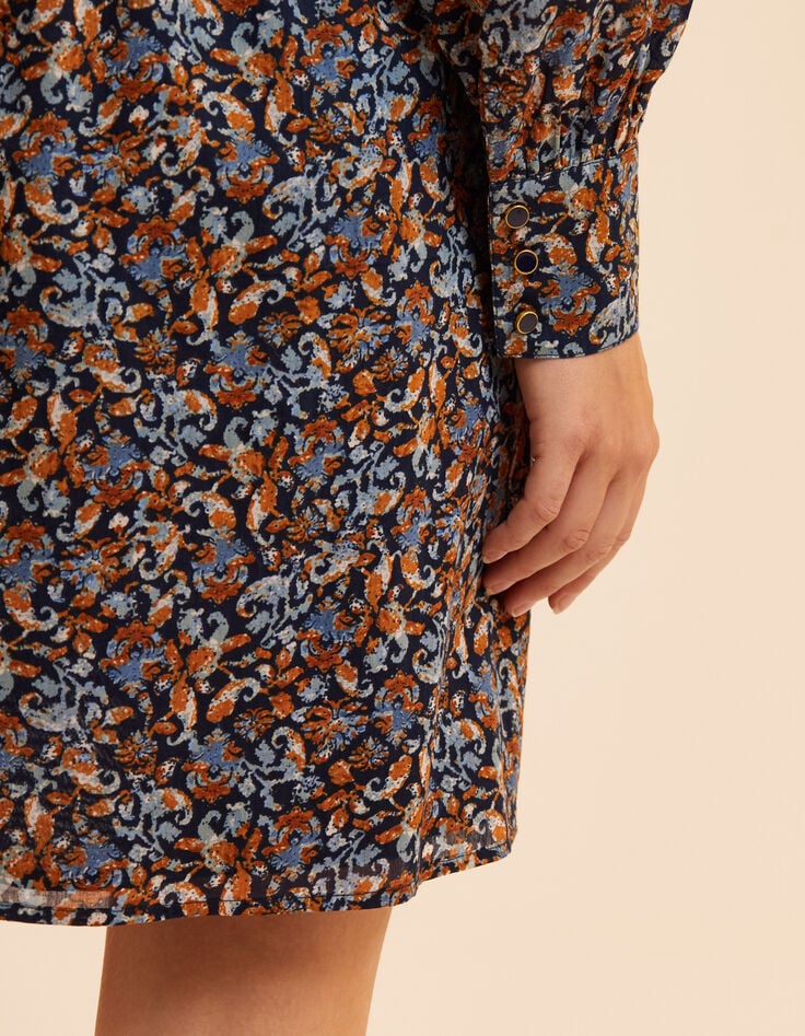 Vestido azul flores barrocas I.Code-8 Vestido azul flores barrocas I.Code-8
