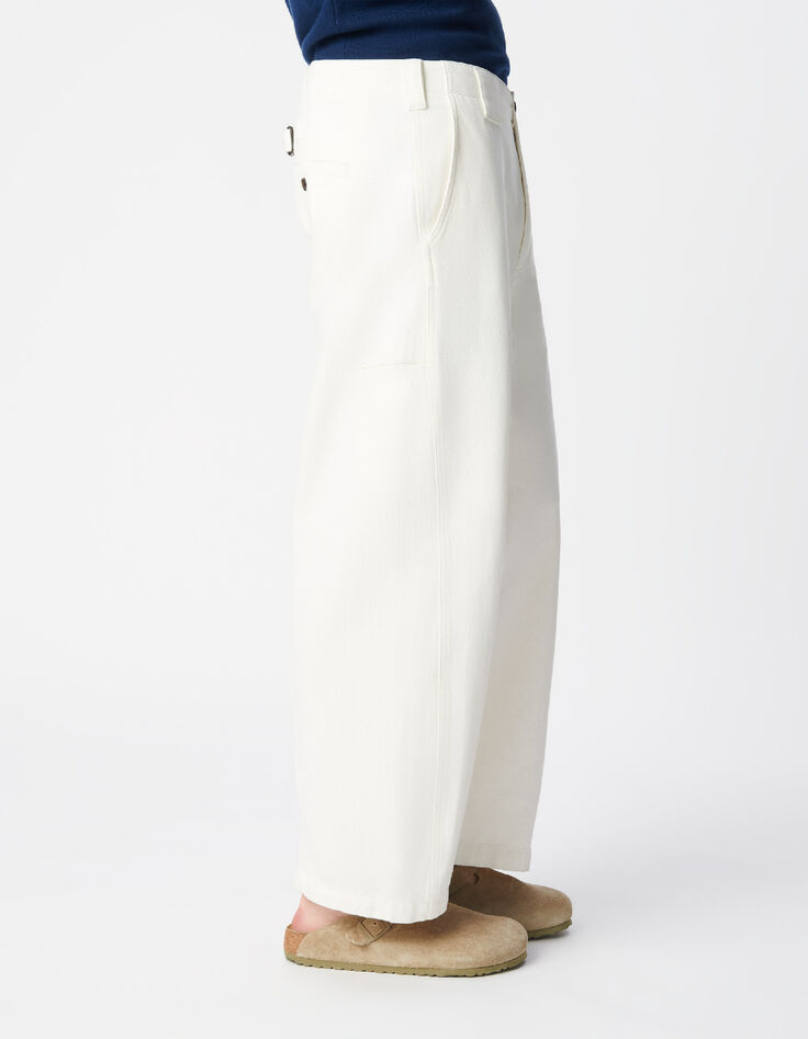 Barrel Jeans White Herren mit Knopfleiste-4