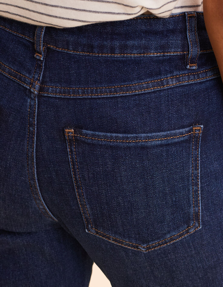 Jean recto azul oscuro con trabillas metálicas de doble corazón I.Code-7