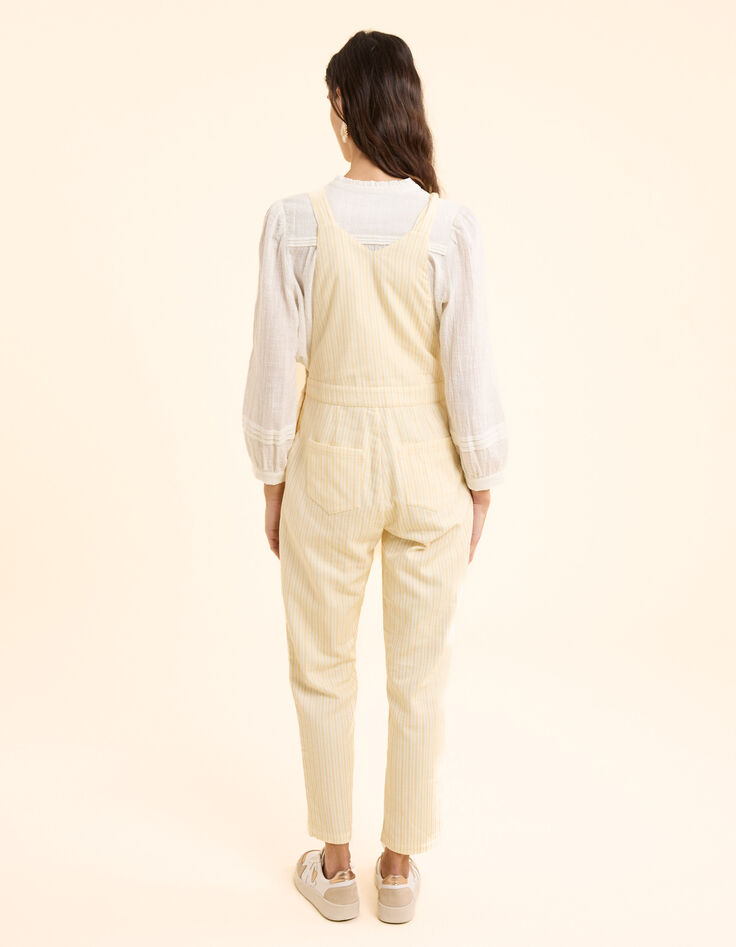 Ecru Jeanslatzhose gelbe Streifen I.Code-5