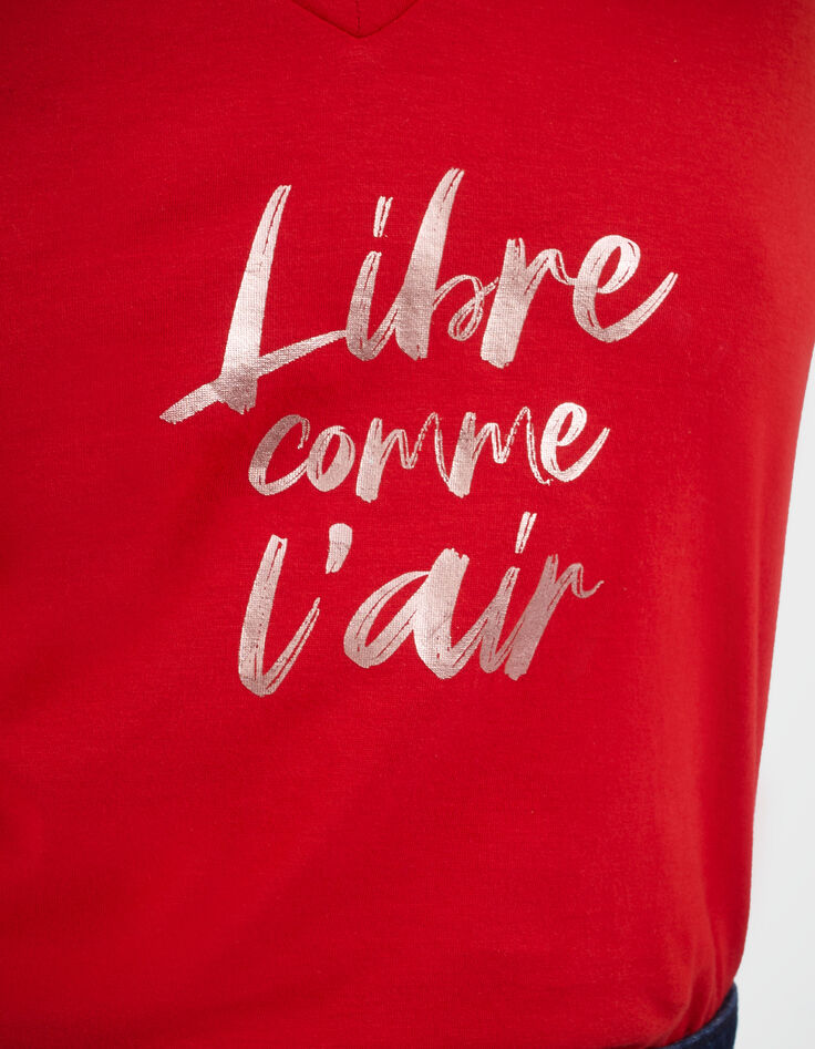 Camiseta cereza mensaje metalizado I.Code-9