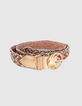 Ceinture dorée, fauve, rouge en cuir tressé I.Code-5