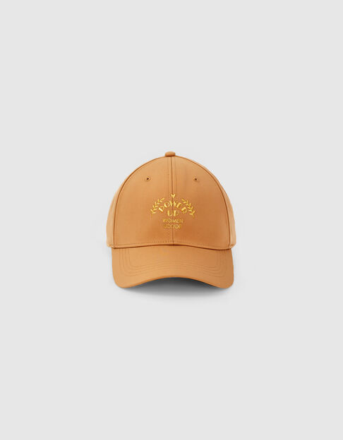 I.Code beige cap with gold embroidery