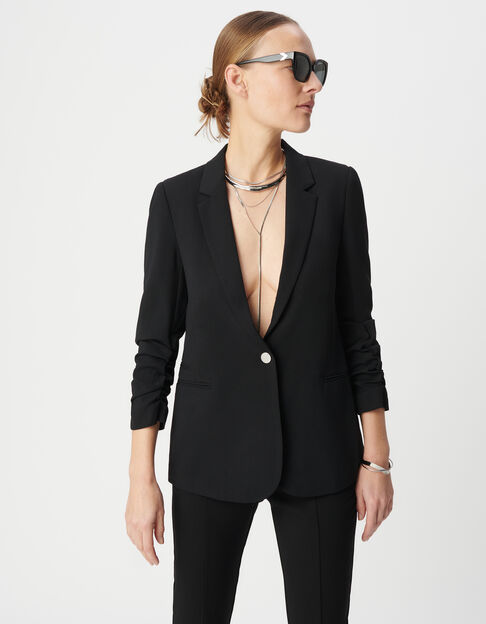 Schwarzer Damenchiffonblazer - IKKS