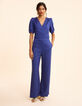 Top bleu pailleté cropped noué dos I.Code-5