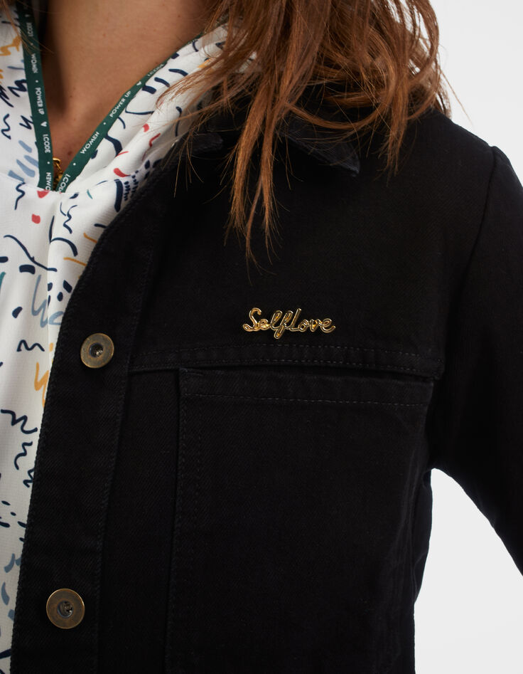 Chaqueta vaquera negra pin dorado I.Code-4