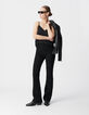 Schwarze Schlagjeans hoher Taille von Waterless f&uuml;r Damen-1