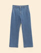 Blaue verwaschene gerade abgeschnittene Jeans I.Code-7