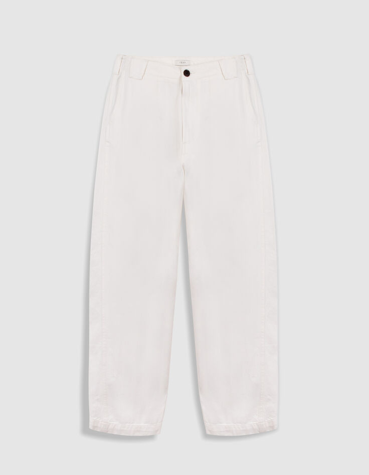 Barrel Jeans White Herren mit Knopfleiste-7