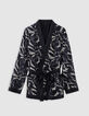 Wendejacke f&uuml;r Damen mit schwarzem Zebra-Blumenmuster-1