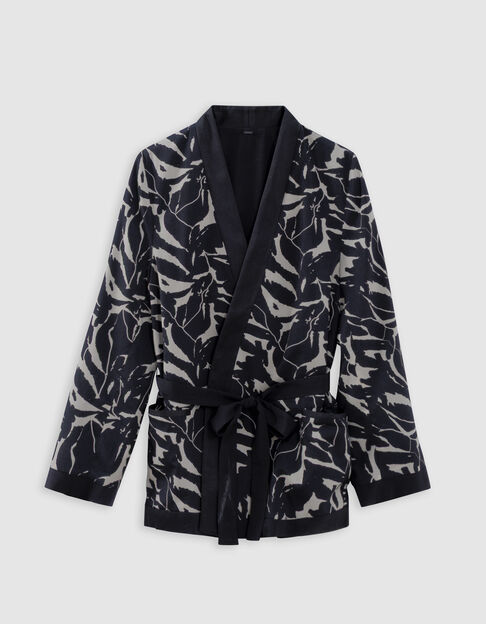 Wendejacke f&uuml;r Damen mit schwarzem Zebra-Blumenmuster - IKKS