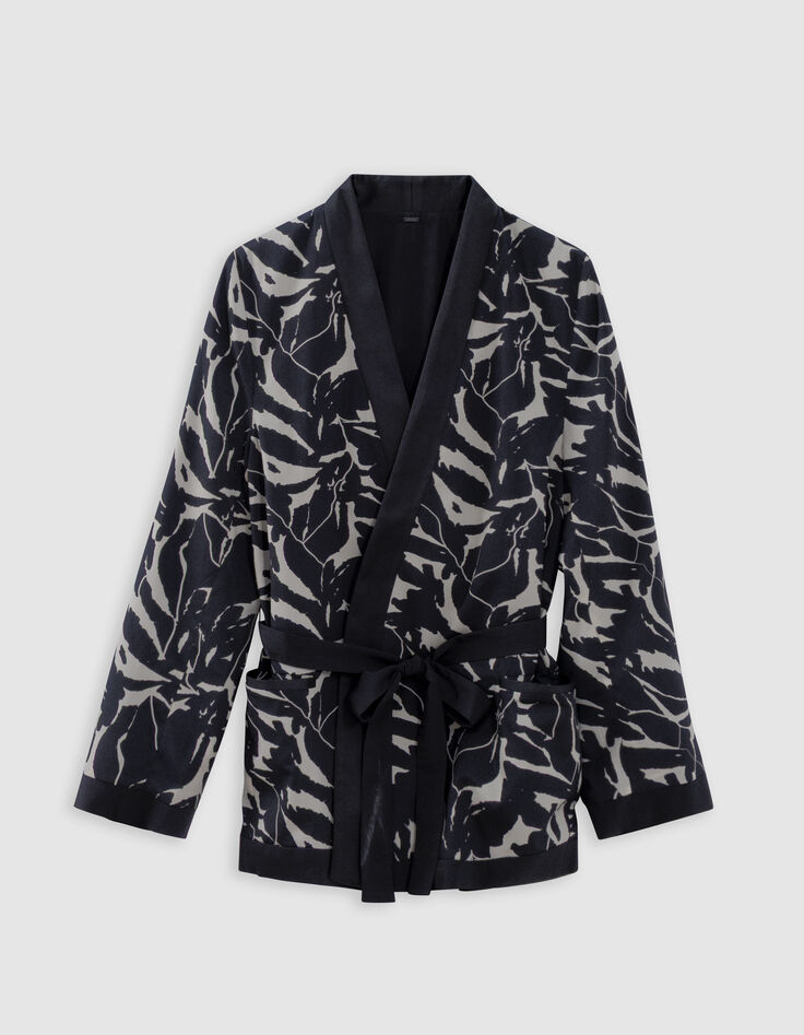 Wendejacke f&uuml;r Damen mit schwarzem Zebra-Blumenmuster-1