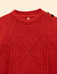 Orangener Strickpullover Schulterknöpfe I.Code-3