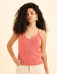 Roze top fijne schouderbandjes glittertricot I.Code-1