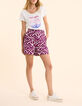 Jacquard-Shorts in Violett mit grafischem Muster von I.Code-7