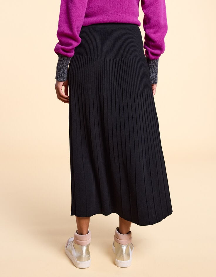 Zwarte midi-plooirok tricot I.Code x Lafrançaise-3 Zwarte midi-plooirok tricot I.Code x Lafrançaise-3