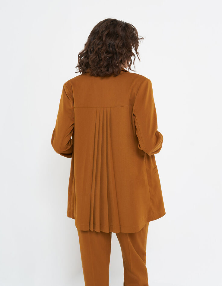 Veste de costume camel à dos plissé I.Code-3