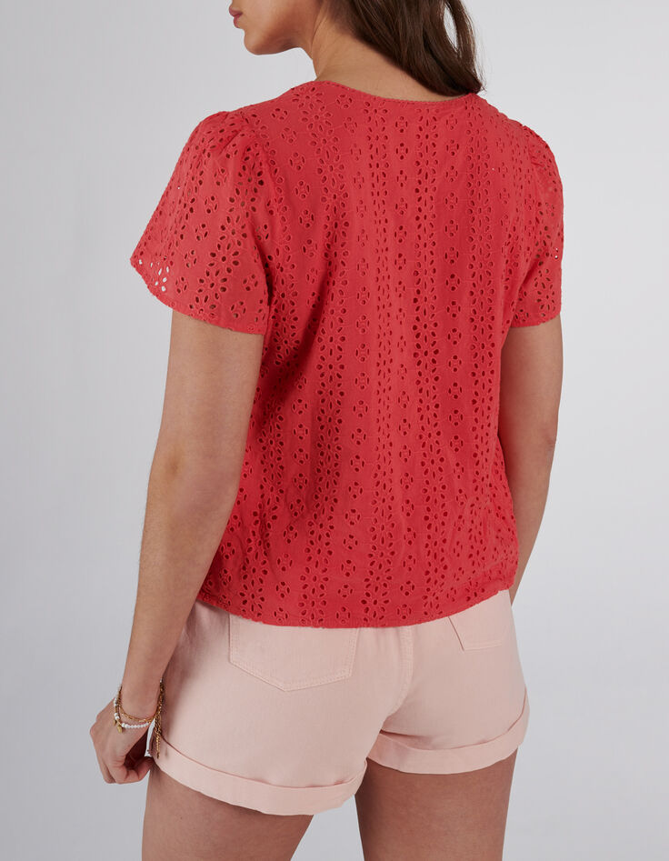 Top rosa botones bordado inglés I.Code-3