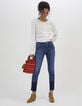 Slim fit blauwe jeans met gecontrasteerde franjes onderaan I.Code-6