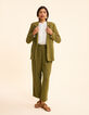 Ecru lurex krijtstreep motief pak broek I.Code-4