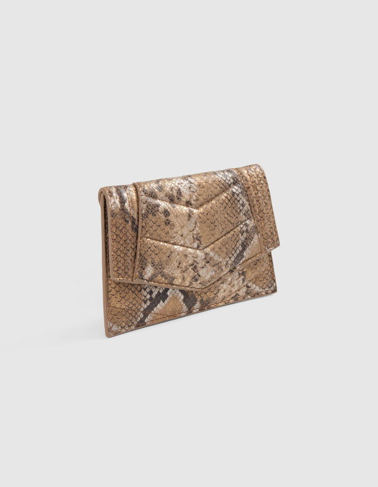 Damen-Kartenetui THE 1. SEASONALS Gold Leder Python-Optik-3