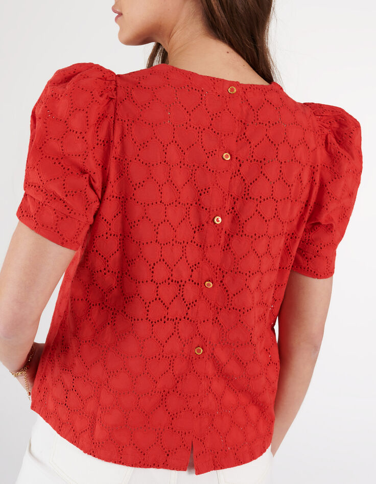 I.Code cherry top with heart eyelet embroidery-3 I.Code cherry top with heart eyelet embroidery-3