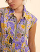 Robe chemise longue parme imprimé perroquets I.Code-6