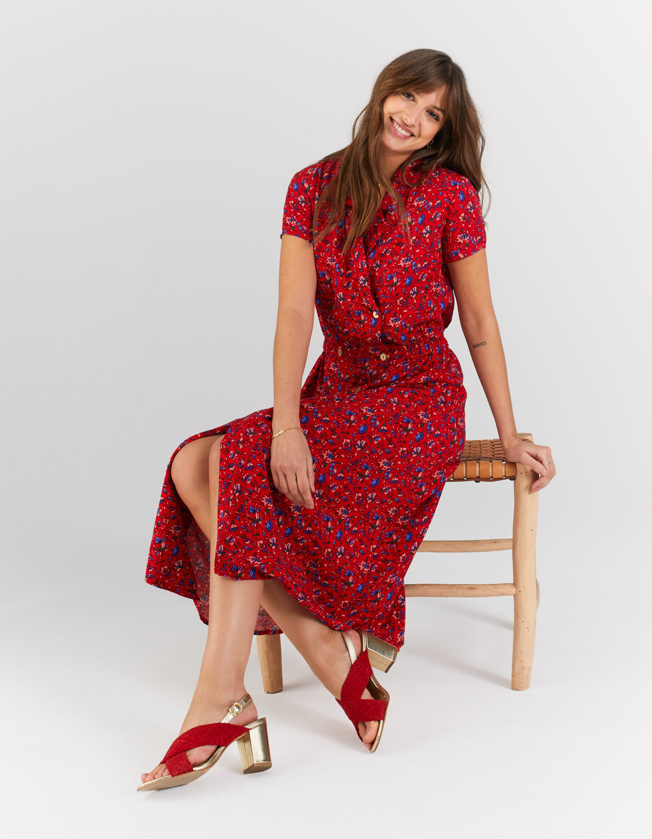 Cherry wrap clearance around dress