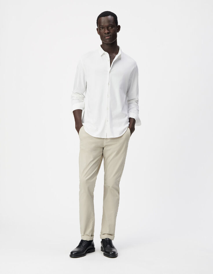 Kittfarbene SLIM-Herrenchinohose-1