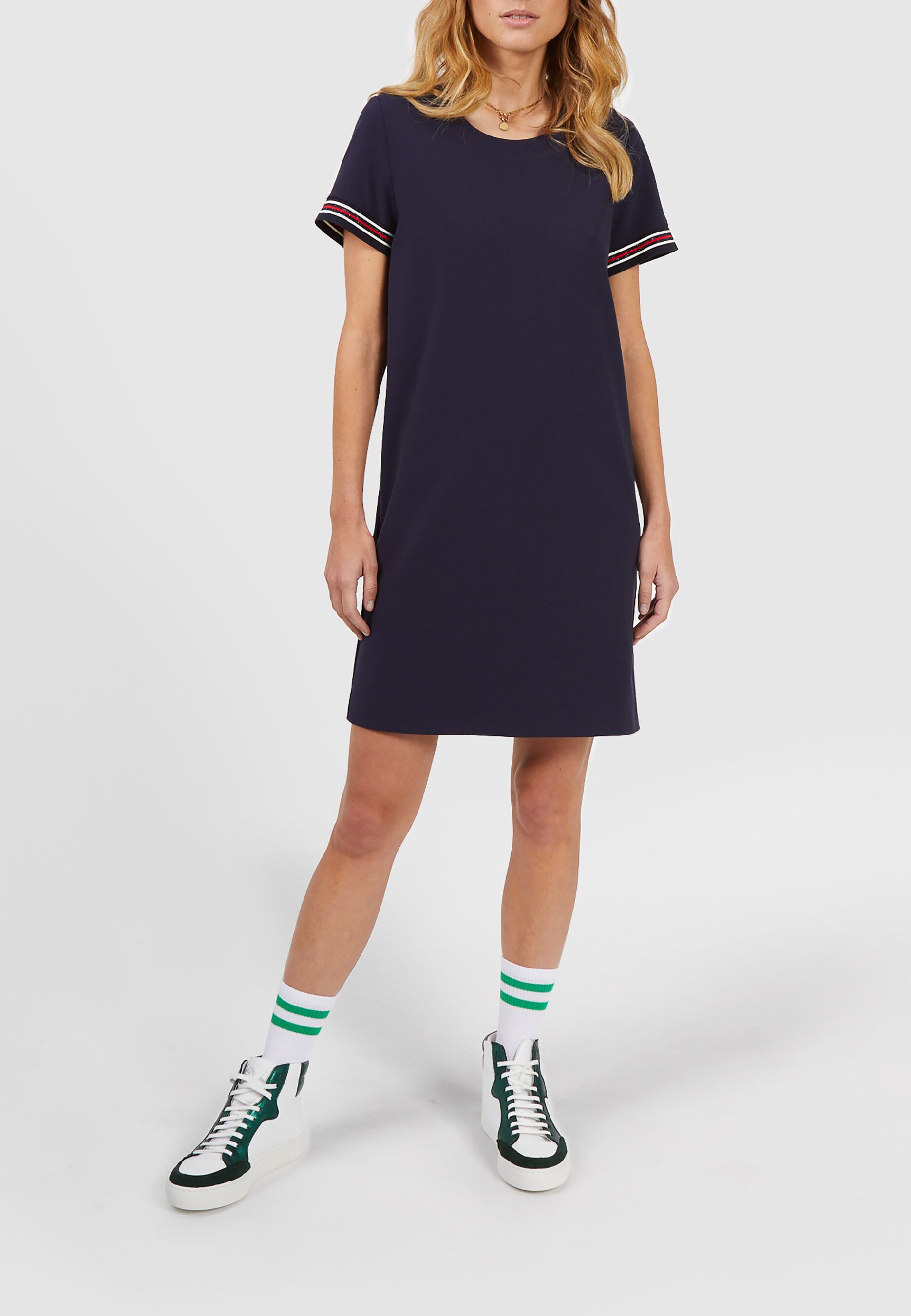 Robe marine bords cotes rayes I.Code