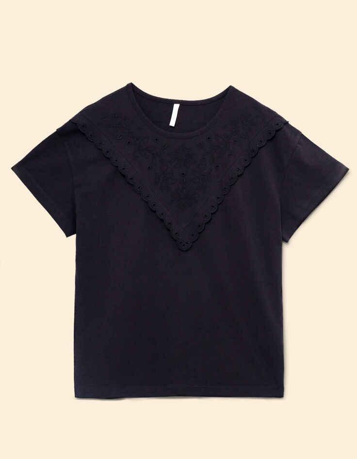 Wit maxi T-shirt met korte mouwen en monogram I.Code-5