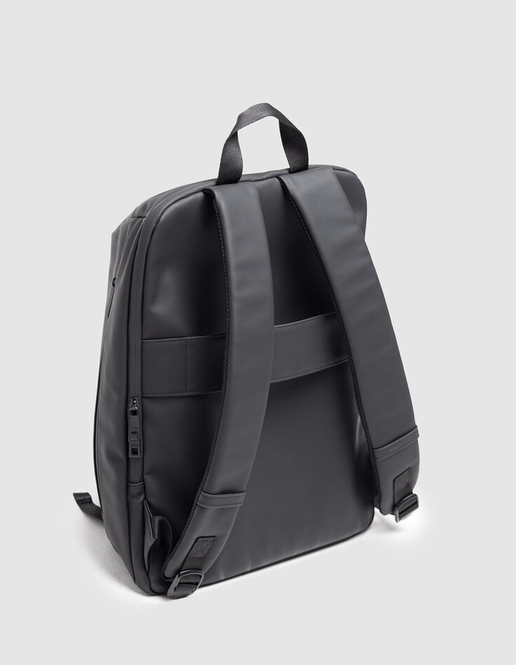 Schwarzer Nylon-Rucksack mit Wax-Effekt f&uuml;r Herren-2