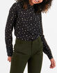 I.Code black shirt with minimalistic floral print-1