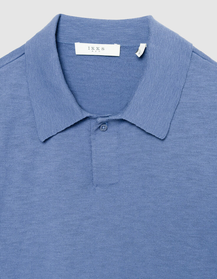 Poloshirt kurzarm blau geflammt Mesh Herren-5