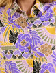 I.Code mauve short-sleeved shirt with parrot print-5