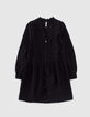Schwarzes Kleid mit englischer Stickerei I.Code-2