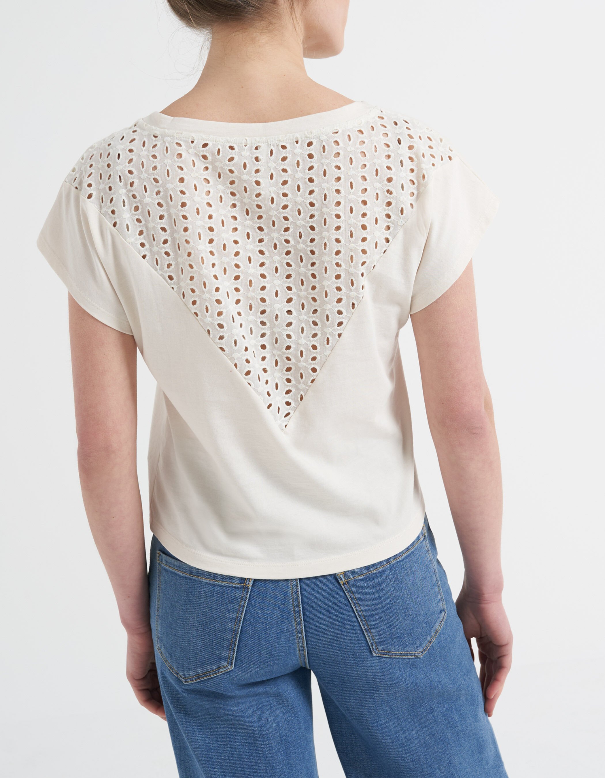 Tee shirt avec cheap dentelle dans le dos