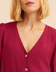 Top manches courtes rose boutons fleurs I.Code-5