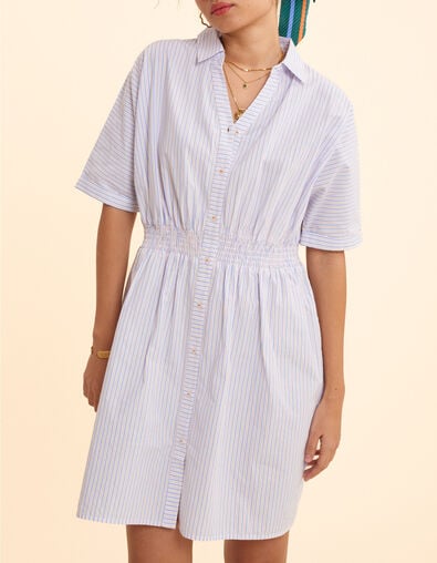 Witte hemdjurk cropped strepenmotief I.Code