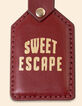 I.Code brown leather keyring with gold message-4
