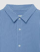 Herren EASY CARE slim blau gestreiftes Hemd-6