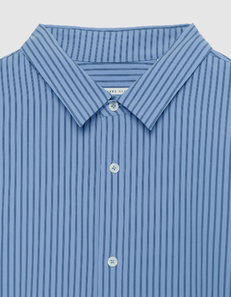 Herren EASY CARE slim blau gestreiftes Hemd-6